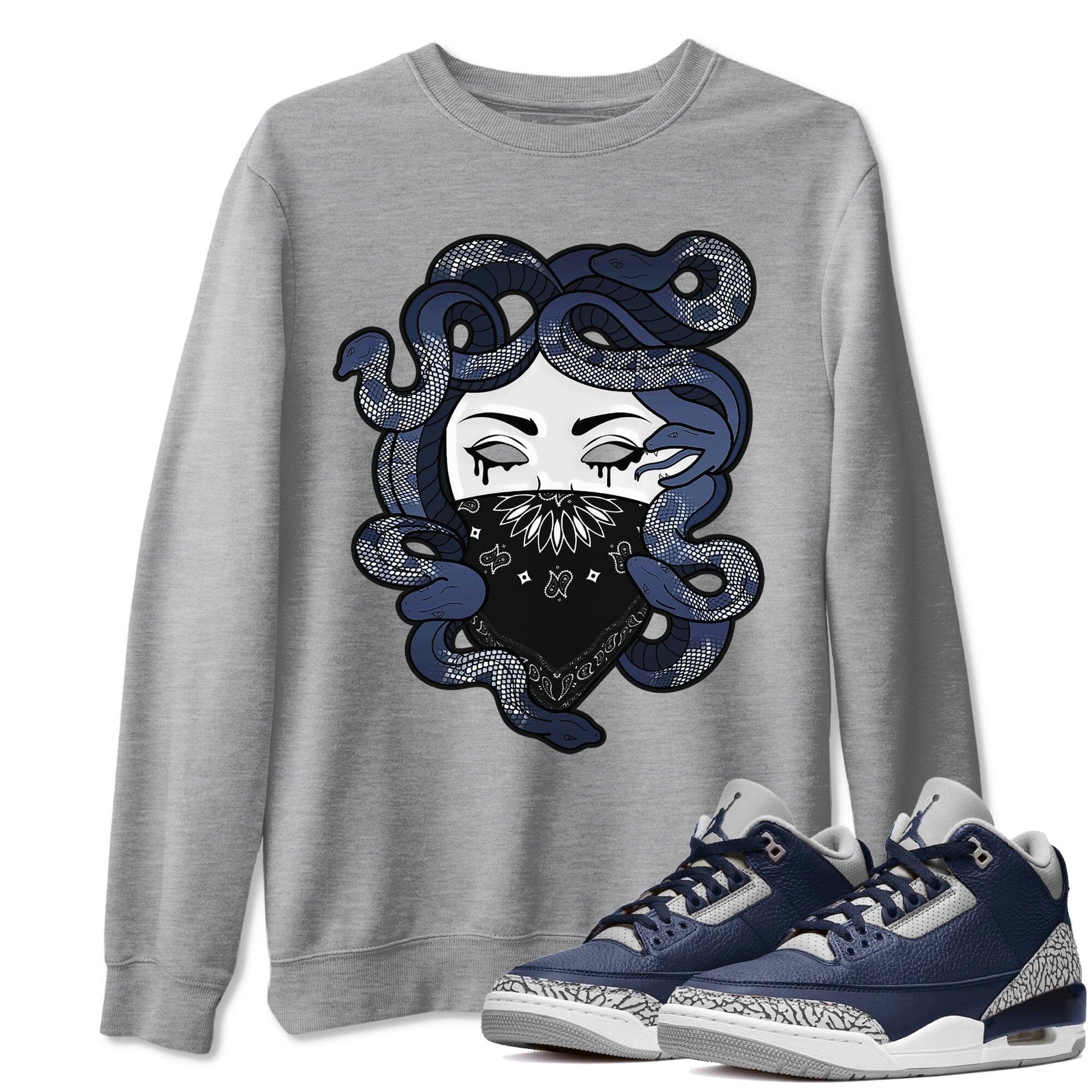 Jordan 3 Midnight Navy Sneaker Match Tees Medusa Sneaker Tees Jordan 3 Midnight Navy Sneaker Release Tees Unisex Shirts