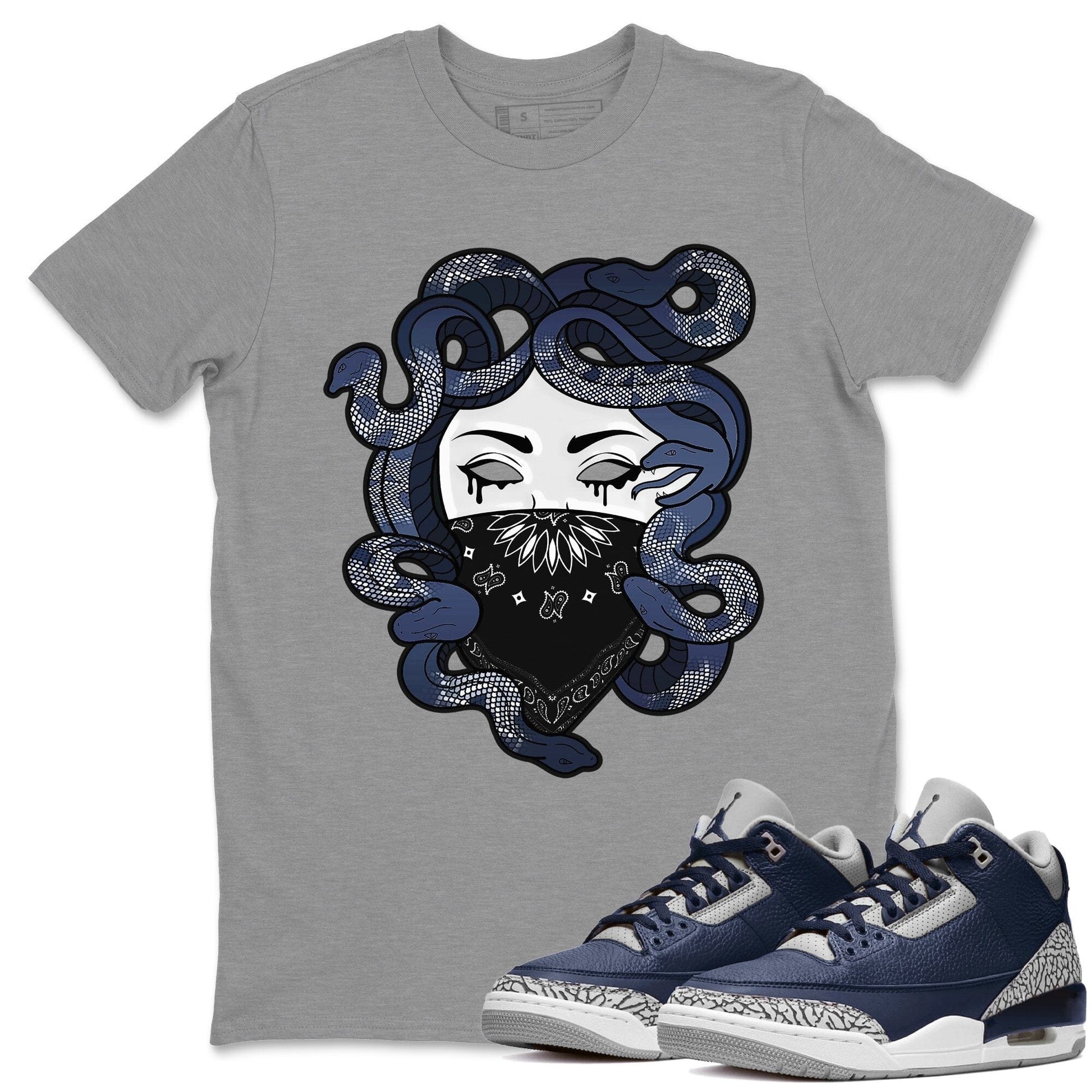Jordan 3 Midnight Navy Sneaker Match Tees Medusa Sneaker Tees Jordan 3 Midnight Navy Sneaker Release Tees Unisex Shirts