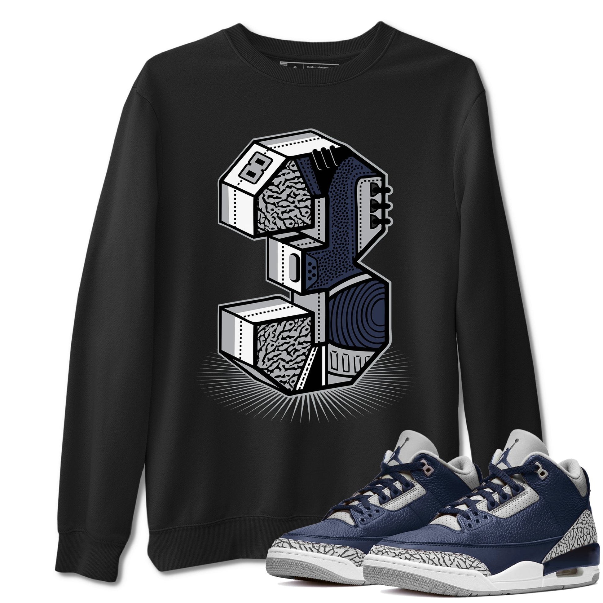 Jordan 3 Midnight Navy Sneaker Match Tees Three Statue Sneaker Tees Jordan 3 Midnight Navy Sneaker Release Tees Unisex Shirts