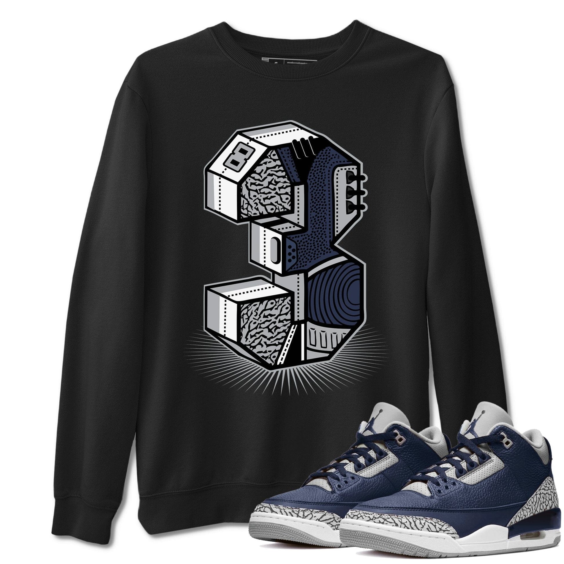 Jordan 3 Midnight Navy Sneaker Match Tees Three Statue Sneaker Tees Jordan 3 Midnight Navy Sneaker Release Tees Unisex Shirts