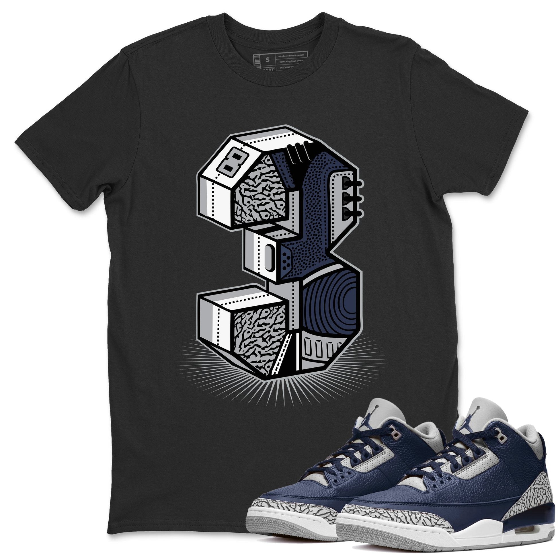 Jordan 3 Midnight Navy Sneaker Match Tees Three Statue Sneaker Tees Jordan 3 Midnight Navy Sneaker Release Tees Unisex Shirts