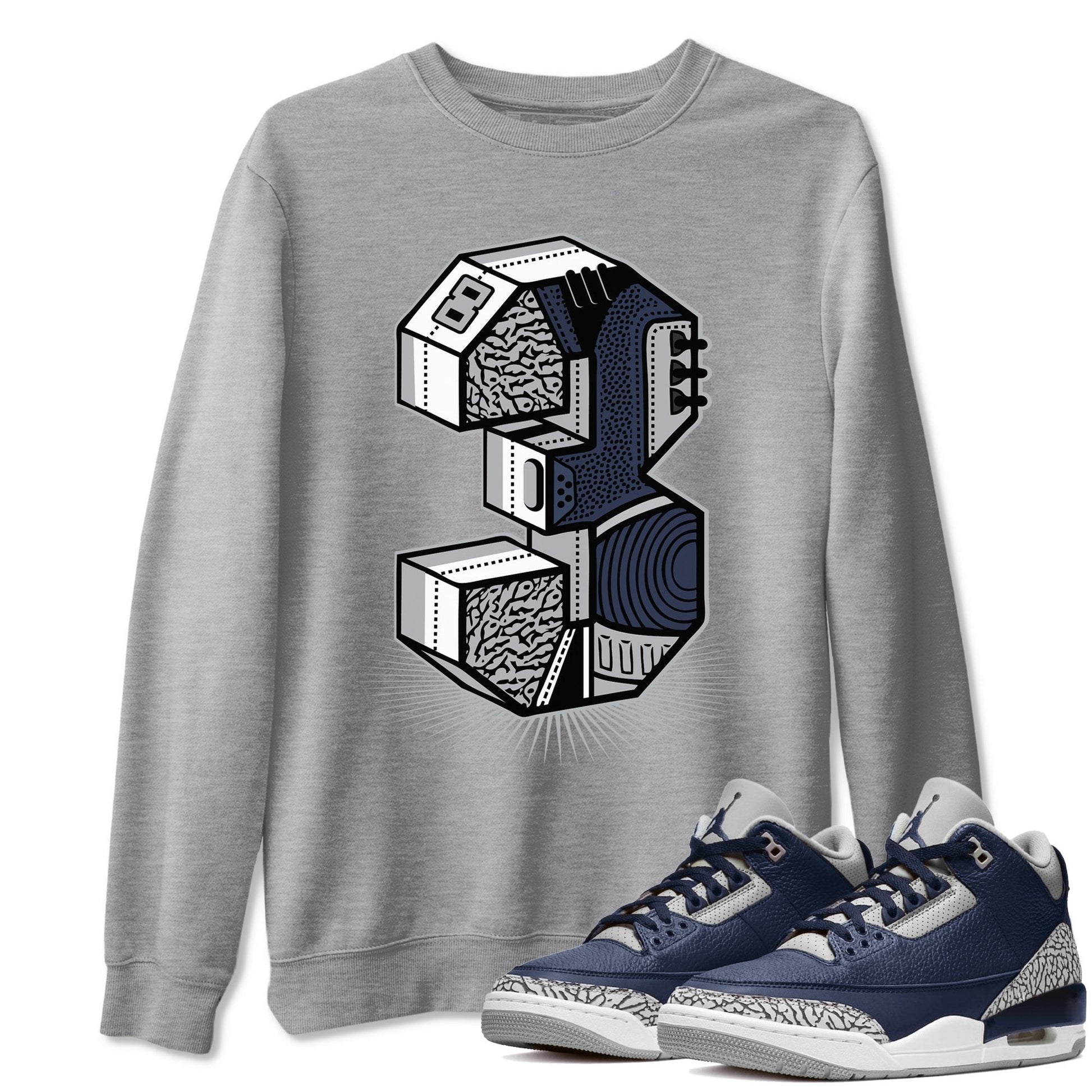 Jordan 3 Midnight Navy Sneaker Match Tees Three Statue Sneaker Tees Jordan 3 Midnight Navy Sneaker Release Tees Unisex Shirts