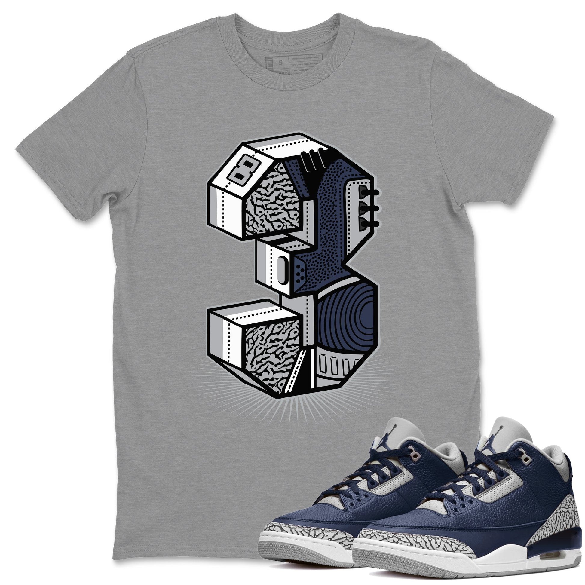 Jordan 3 Midnight Navy Sneaker Match Tees Three Statue Sneaker Tees Jordan 3 Midnight Navy Sneaker Release Tees Unisex Shirts