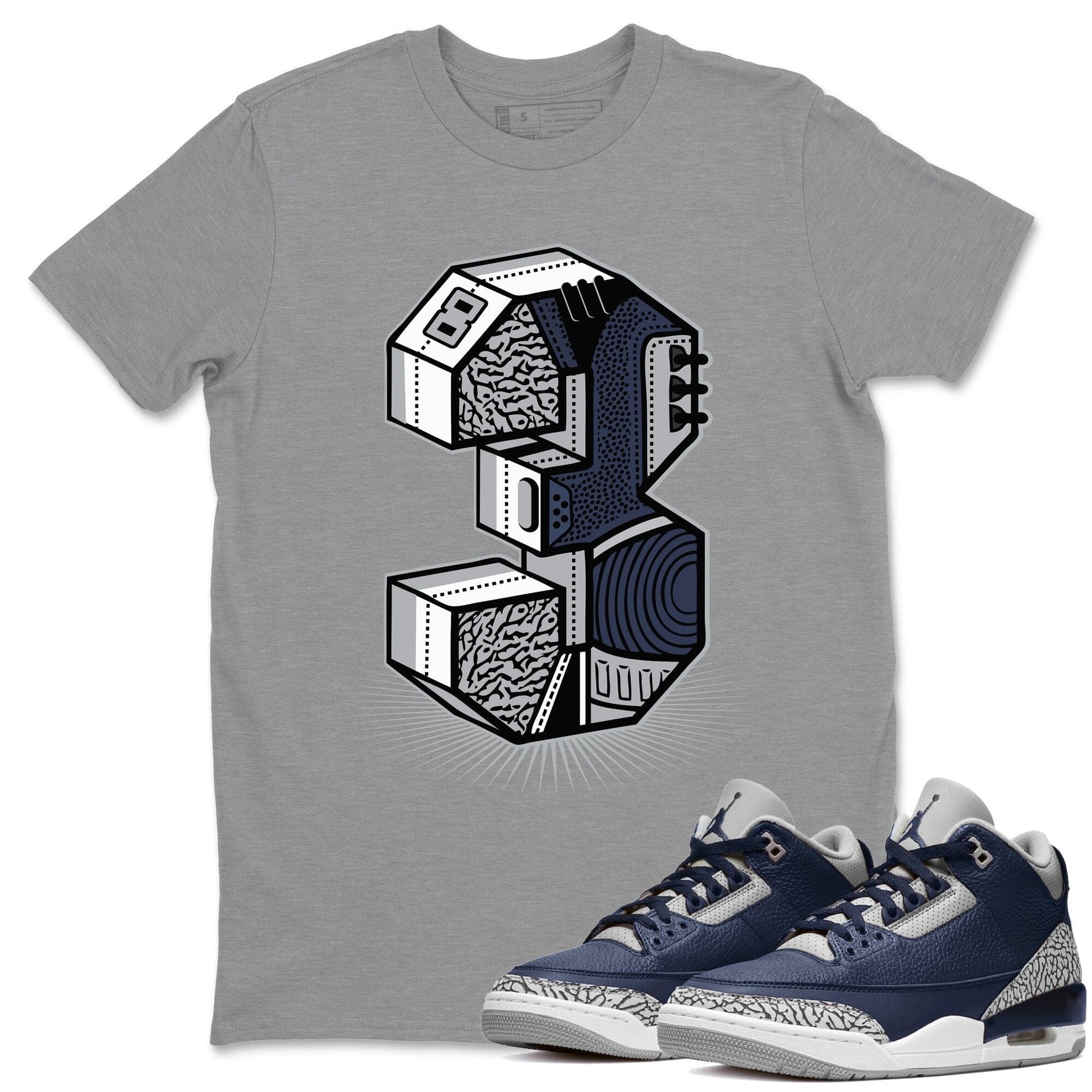 Jordan 3 Midnight Navy Sneaker Match Tees Three Statue Sneaker Tees Jordan 3 Midnight Navy Sneaker Release Tees Unisex Shirts