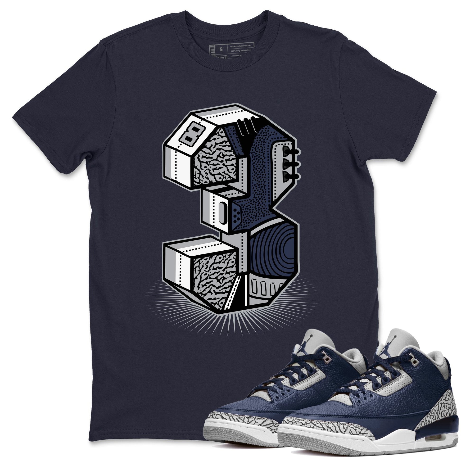 Jordan 3 Midnight Navy Sneaker Match Tees Three Statue Sneaker Tees Jordan 3 Midnight Navy Sneaker Release Tees Unisex Shirts