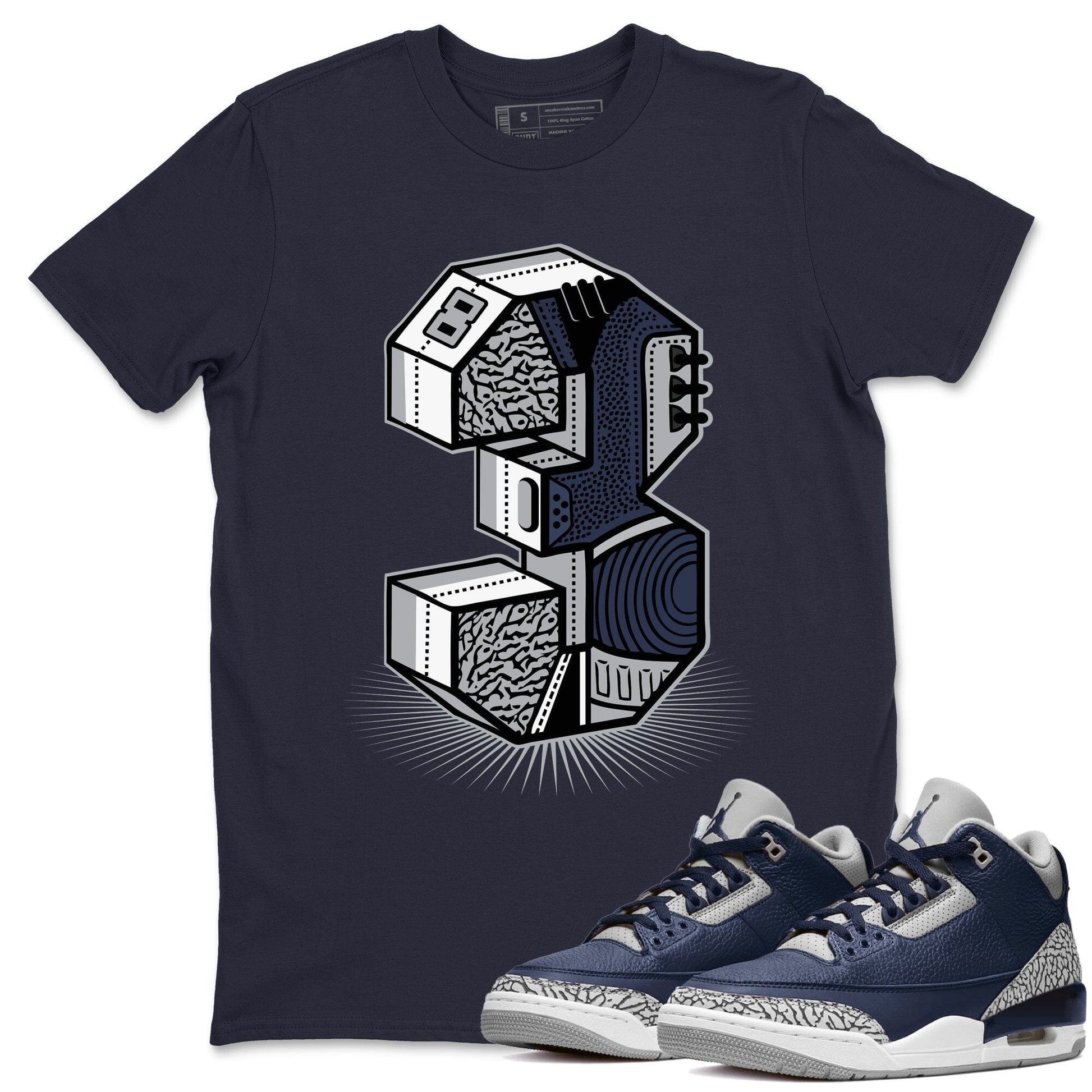 Jordan 3 Midnight Navy Sneaker Match Tees Three Statue Sneaker Tees Jordan 3 Midnight Navy Sneaker Release Tees Unisex Shirts