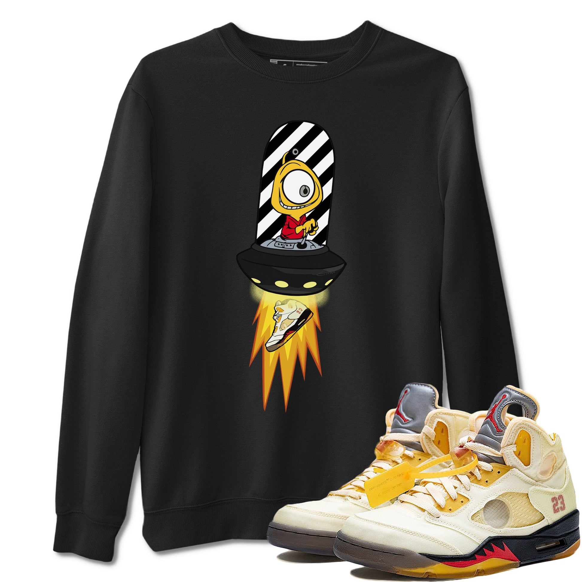 Jordan 5 OFF-WHITE Sail Sneaker Match Tees Alien Sneaker Tees Jordan 5 OFF-WHITE Sail Sneaker Release Tees Unisex Shirts