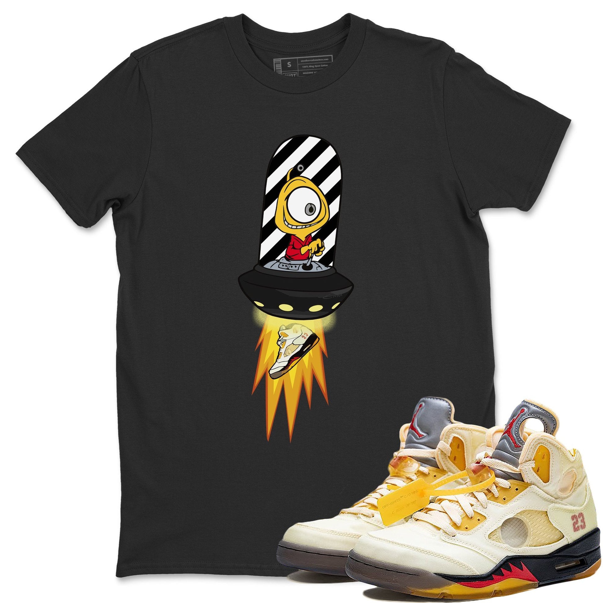 Jordan 5 OFF-WHITE Sail Sneaker Match Tees Alien Sneaker Tees Jordan 5 OFF-WHITE Sail Sneaker Release Tees Unisex Shirts