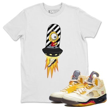 Jordan 5 OFF-WHITE Sail Sneaker Match Tees Alien Sneaker Tees Jordan 5 OFF-WHITE Sail Sneaker Release Tees Unisex Shirts