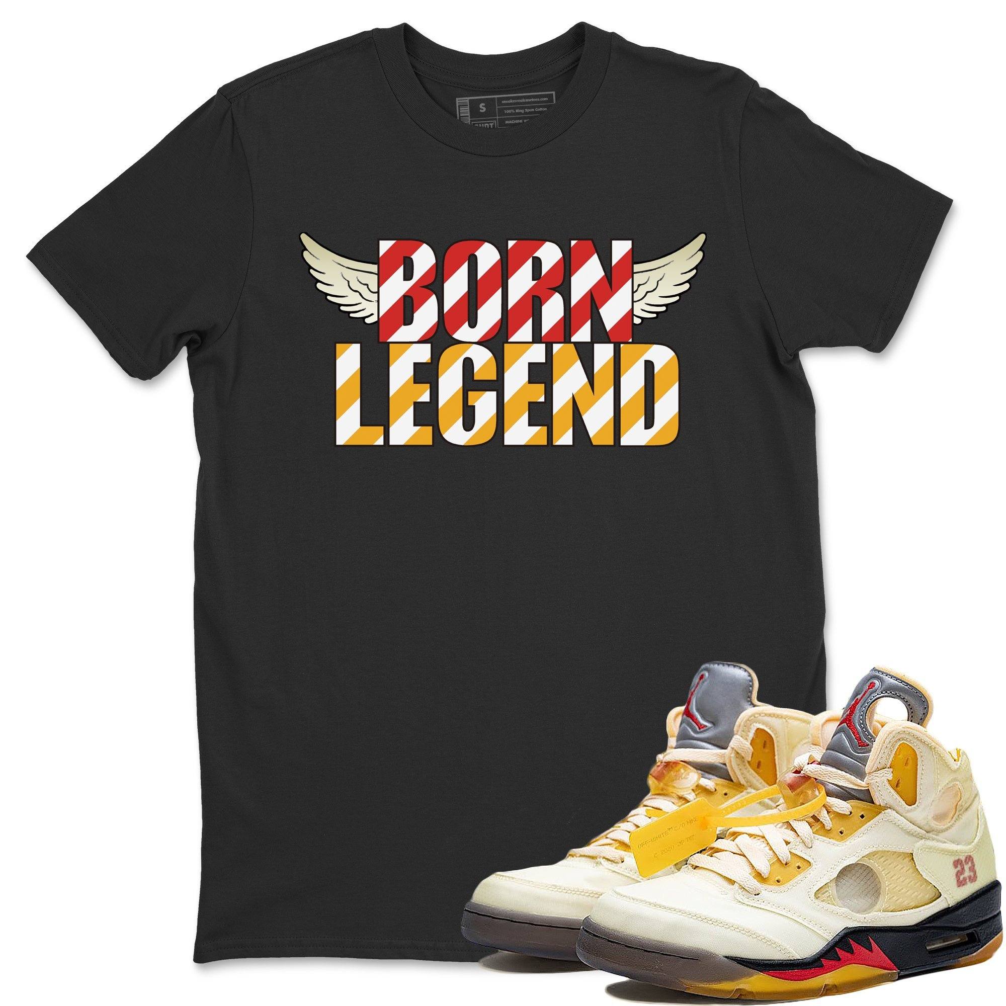 Jordan 5 OFF-WHITE Sail Sneaker Match Tees Born Legend Sneaker Tees Jordan 5 OFF-WHITE Sail Sneaker Release Tees Unisex Shirts