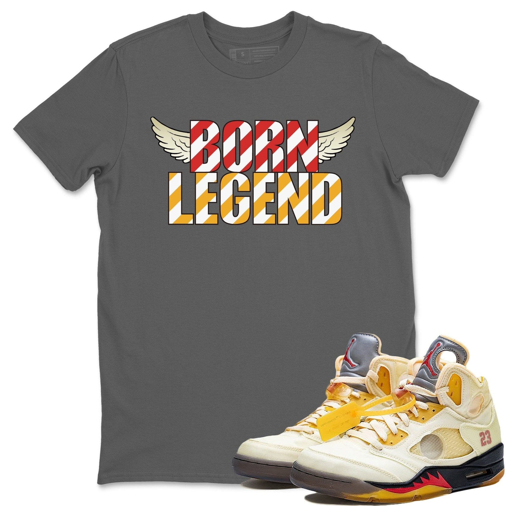 Jordan 5 OFF-WHITE Sail Sneaker Match Tees Born Legend Sneaker Tees Jordan 5 OFF-WHITE Sail Sneaker Release Tees Unisex Shirts