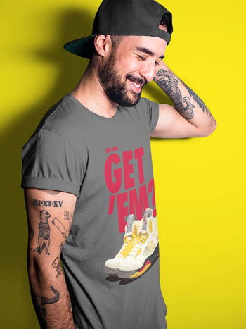 Jordan 5 Retro OFF-WHITE Sail Sneaker Match Tees Did You Get Em SNRT Sneaker Tees Jordan 5 Retro OFF-WHITE Sail SNRT Sneaker Release Tees Unisex Shirts