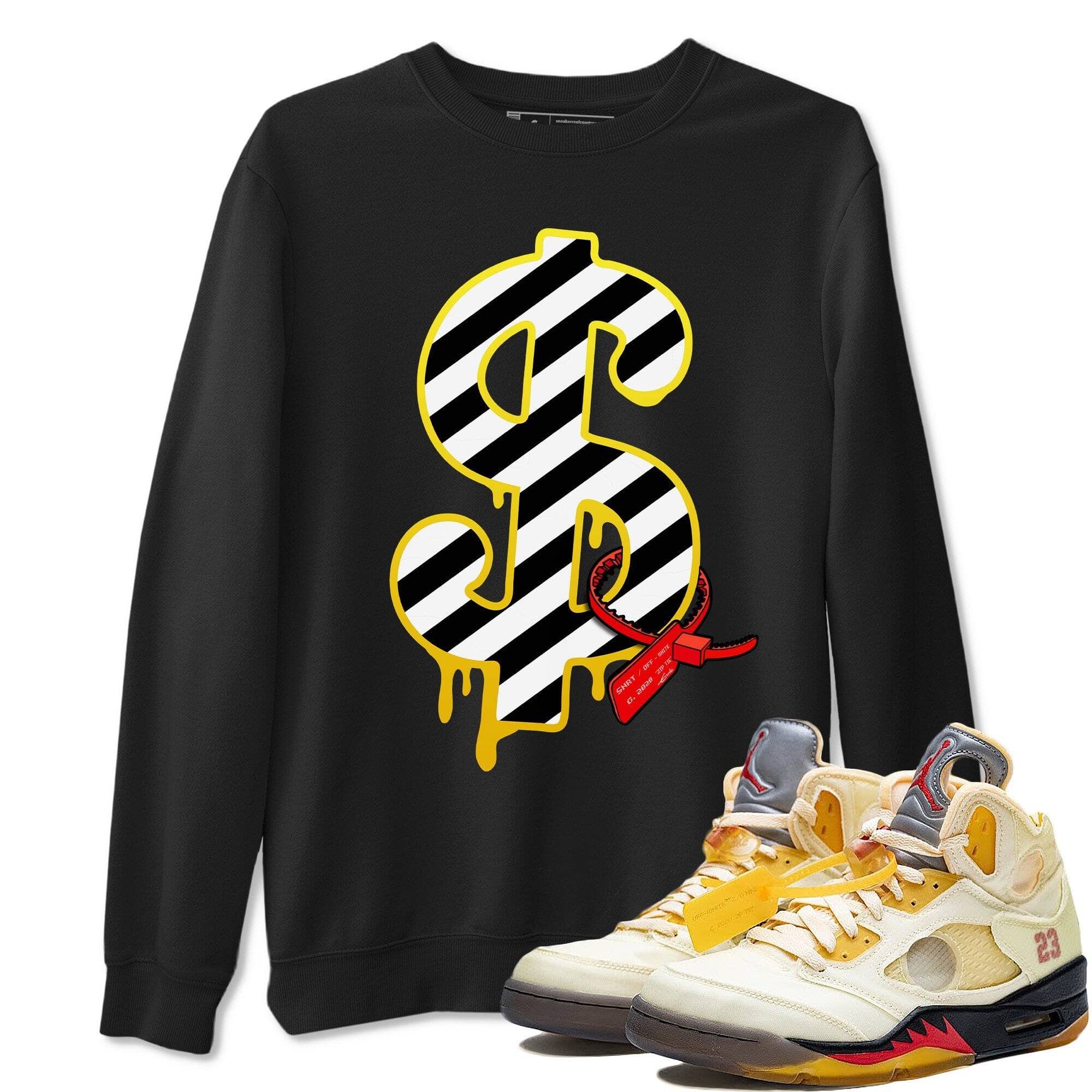 Jordan 5 OFF-WHITE Sail Sneaker Match Tees Dollar Sneaker Tees Jordan 5 OFF-WHITE Sail Sneaker Release Tees Unisex Shirts