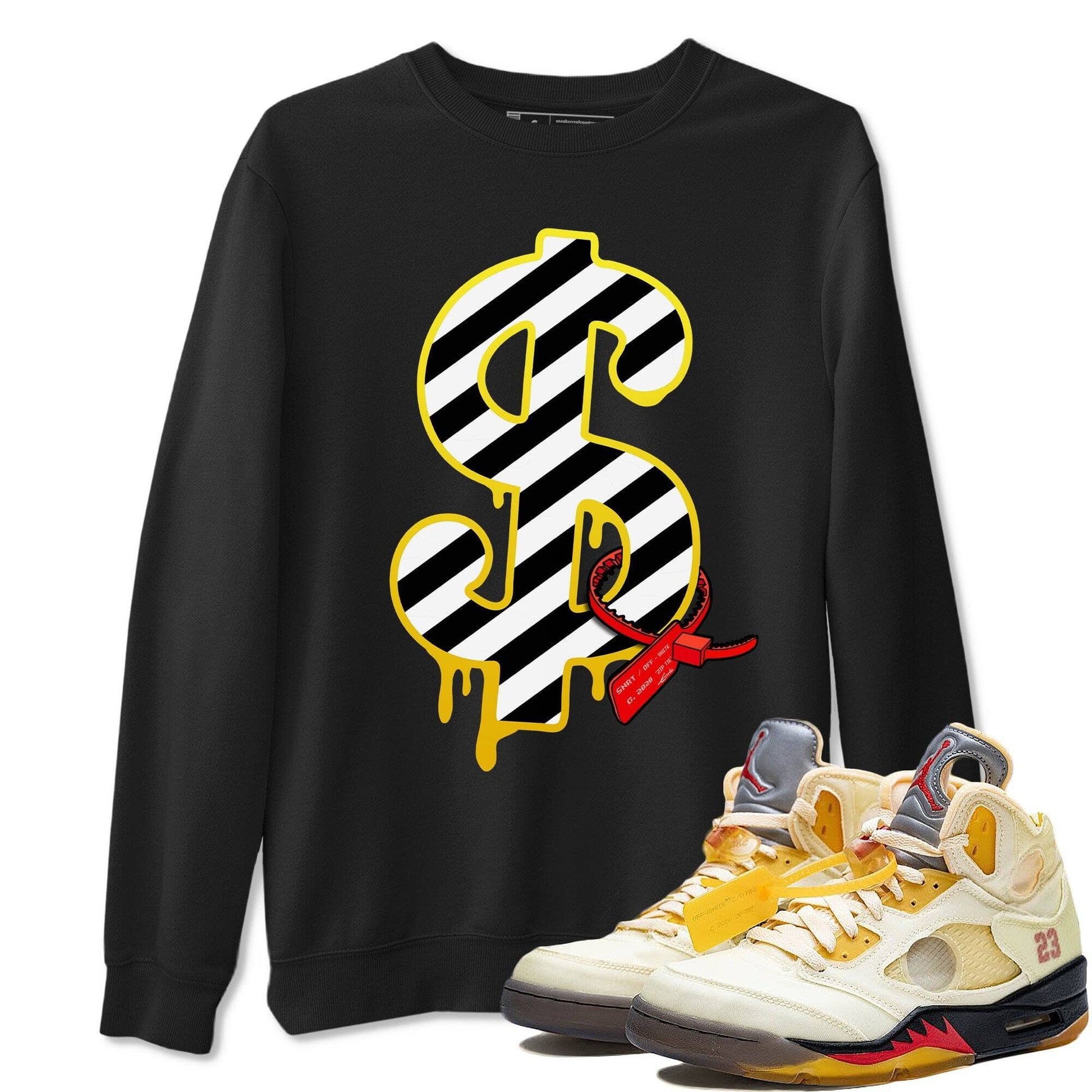 Jordan 5 OFF-WHITE Sail Sneaker Match Tees Dollar Sneaker Tees Jordan 5 OFF-WHITE Sail Sneaker Release Tees Unisex Shirts