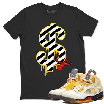 Jordan 5 OFF-WHITE Sail Sneaker Match Tees Dollar Sneaker Tees Jordan 5 OFF-WHITE Sail Sneaker Release Tees Unisex Shirts