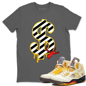 Jordan 5 OFF-WHITE Sail Sneaker Match Tees Dollar Sneaker Tees Jordan 5 OFF-WHITE Sail Sneaker Release Tees Unisex Shirts
