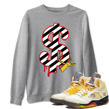 Jordan 5 OFF-WHITE Sail Sneaker Match Tees Dollar Sneaker Tees Jordan 5 OFF-WHITE Sail Sneaker Release Tees Unisex Shirts