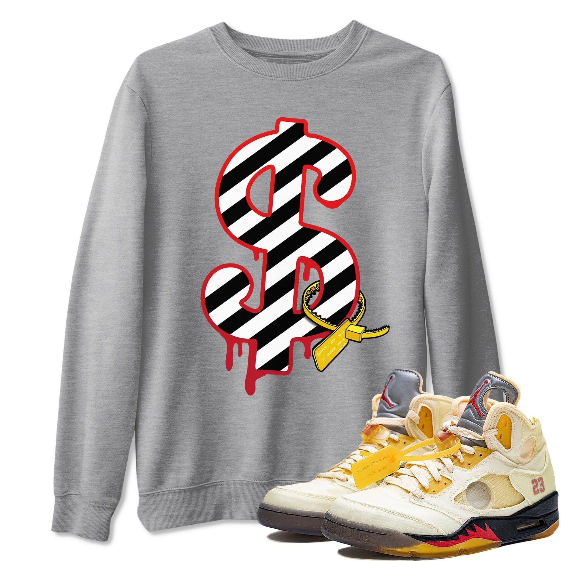 Jordan 5 OFF-WHITE Sail Sneaker Match Tees Dollar Sneaker Tees Jordan 5 OFF-WHITE Sail Sneaker Release Tees Unisex Shirts