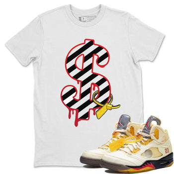 Jordan 5 OFF-WHITE Sail Sneaker Match Tees Dollar Sneaker Tees Jordan 5 OFF-WHITE Sail Sneaker Release Tees Unisex Shirts