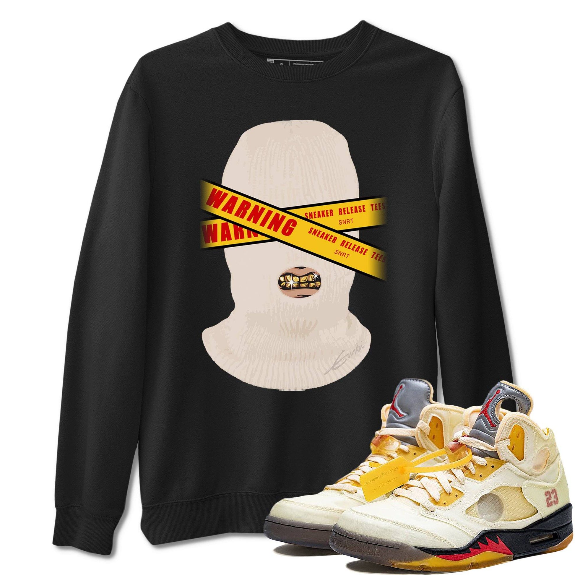Jordan 5 OFF-WHITE Sail Sneaker Match Tees Warning Sneaker Tees Jordan 5 OFF-WHITE Sail Sneaker Release Tees Unisex Shirts