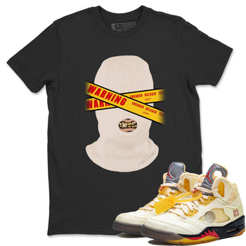 Jordan 5 OFF-WHITE Sail Sneaker Match Tees Warning Sneaker Tees Jordan 5 OFF-WHITE Sail Sneaker Release Tees Unisex Shirts