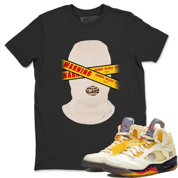 Jordan 5 OFF-WHITE Sail Sneaker Match Tees Warning Sneaker Tees Jordan 5 OFF-WHITE Sail Sneaker Release Tees Unisex Shirts