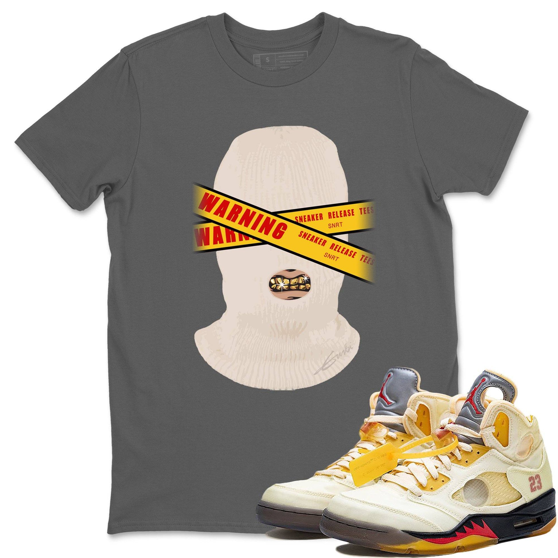 Jordan 5 OFF-WHITE Sail Sneaker Match Tees Warning Sneaker Tees Jordan 5 OFF-WHITE Sail Sneaker Release Tees Unisex Shirts