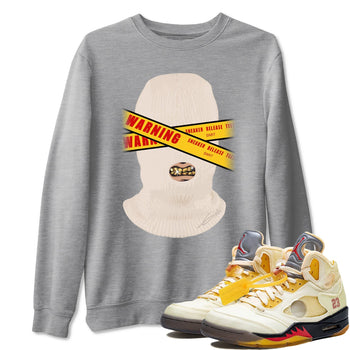 Jordan 5 OFF-WHITE Sail Sneaker Match Tees Warning Sneaker Tees Jordan 5 OFF-WHITE Sail Sneaker Release Tees Unisex Shirts