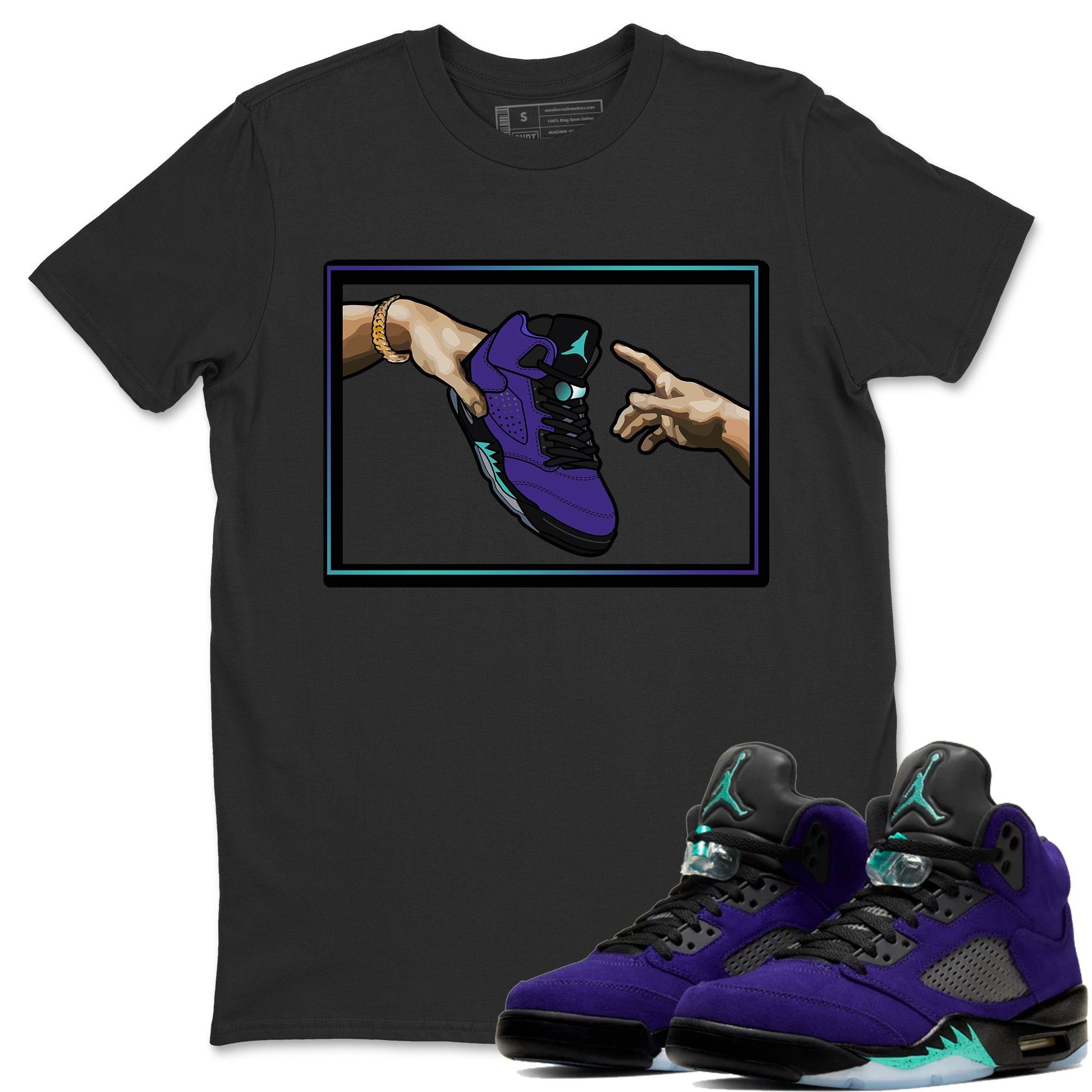 Jordan 5 Purple Grape Sneaker Match Tees Adam's Creation Sneaker Tees Jordan 5 Purple Grape Sneaker Release Tees Unisex Shirts