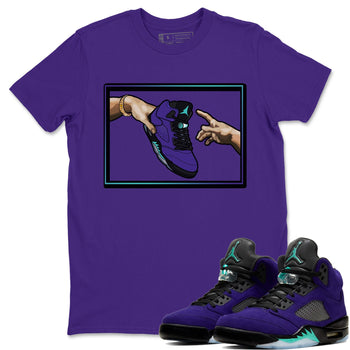 Jordan 5 Purple Grape Sneaker Match Tees Adam's Creation Sneaker Tees Jordan 5 Purple Grape Sneaker Release Tees Unisex Shirts