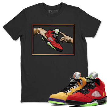 Jordan 5 What The Sneaker Match Tees Adam's Creation Sneaker Tees Jordan 5 What The Sneaker Release Tees Unisex Shirts