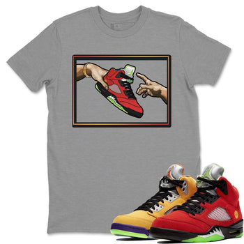 Jordan 5 What The Sneaker Match Tees Adam's Creation Sneaker Tees Jordan 5 What The Sneaker Release Tees Unisex Shirts