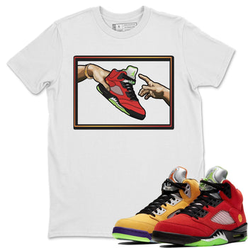 Jordan 5 What The Sneaker Match Tees Adam's Creation Sneaker Tees Jordan 5 What The Sneaker Release Tees Unisex Shirts