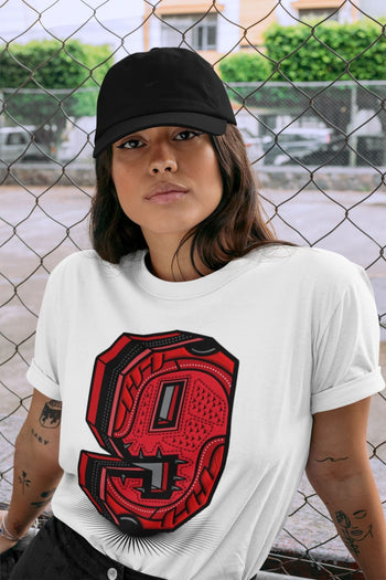 Jordan 9 Chile Red Sneaker Match Tees Nine Statue Sneaker Tees Jordan 9 Chile Red Sneaker Release Tees Unisex Shirts