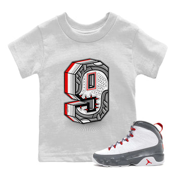 Jordan 9 Fire Red Sneaker Match Tees Nine Statue Sneaker Tees Jordan 9 Fire Red Sneaker Release Tees Kids Shirts