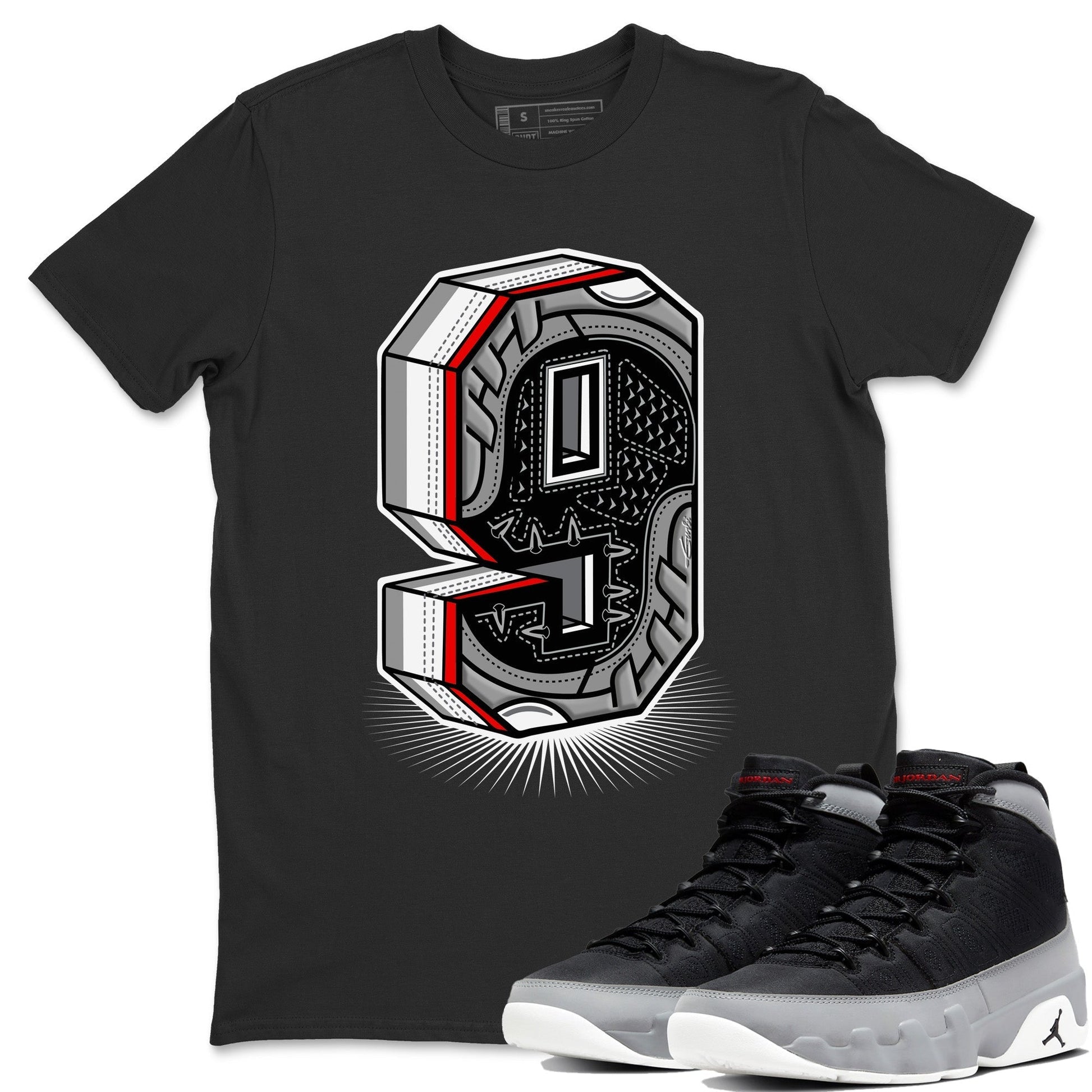 Jordan 9 Particle Grey Sneaker Match Tees Nine Statue Sneaker Tees Jordan 9 Particle Grey Sneaker Release Tees Unisex Shirts