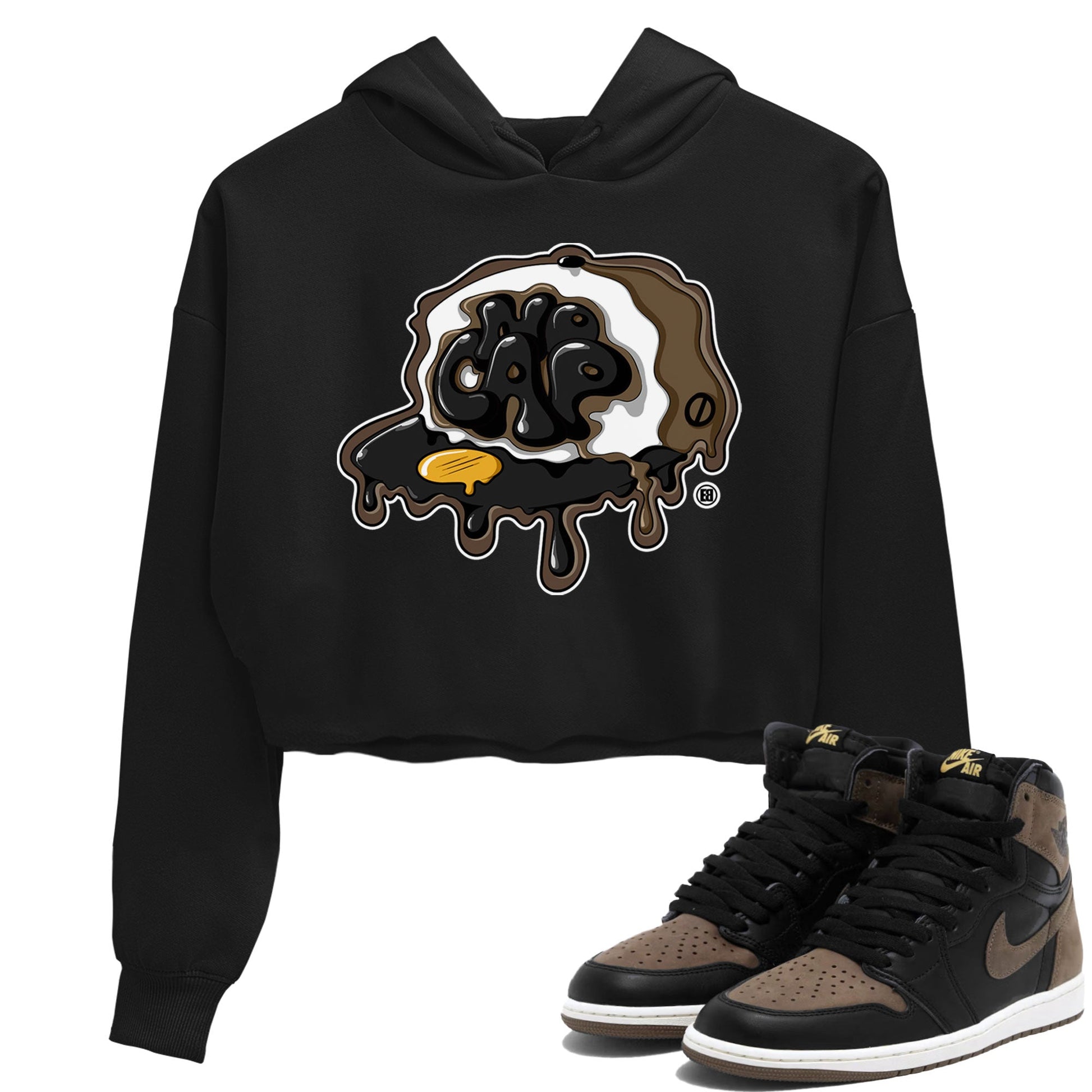 Air Jordan 1 Palomino shirt to match jordans No Cap sneaker tees Air Jordan 1 Retro High OG Palomino SNRT Sneaker Release Tees Black 1 Crop T-Shirt