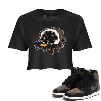 Air Jordan 1 Palomino shirt to match jordans No Cap sneaker tees Air Jordan 1 Retro High OG Palomino SNRT Sneaker Release Tees Black 1 Crop T-Shirt