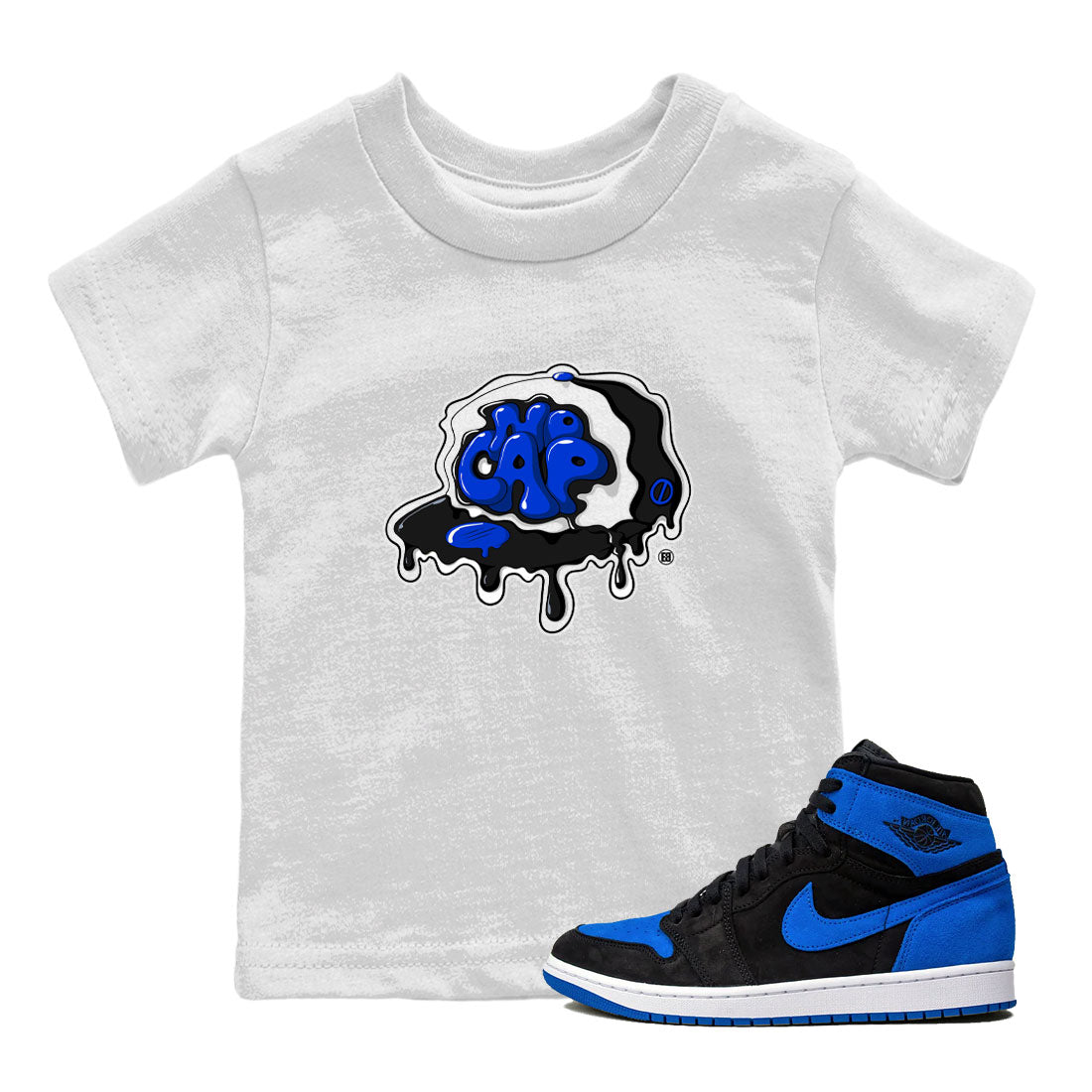 Air Jordan 1 Royal Reimagined shirt to match jordans No Cap sneaker tees Jordan 1 Retro High OG Royal Reimagined SNRT Sneaker Release Tees Baby Toddler White 1 T-Shirt