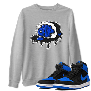 Air Jordan 1 Royal Reimagined shirt to match jordans No Cap sneaker tees Jordan 1 Retro High OG Royal Reimagined SNRT Sneaker Release Tees Crew Neck Casual Unisex Heather Grey 1 T-Shirt