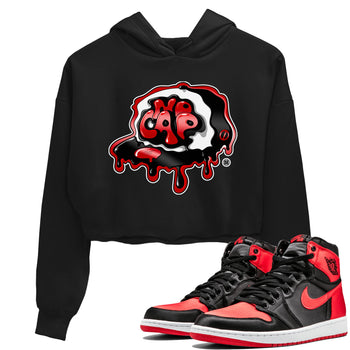 Air Jordan 1 Retro High OG Satin Bred shirt to match jordans No Cap sneaker tees Air Jordan 1 Satin Bred SNRT Sneaker Release Tees Black 1 Crop T-Shirt