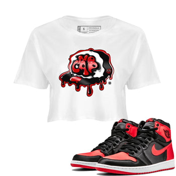 Air Jordan 1 Retro High OG Satin Bred shirt to match jordans No Cap sneaker tees Air Jordan 1 Satin Bred SNRT Sneaker Release Tees White 1 Crop T-Shirt