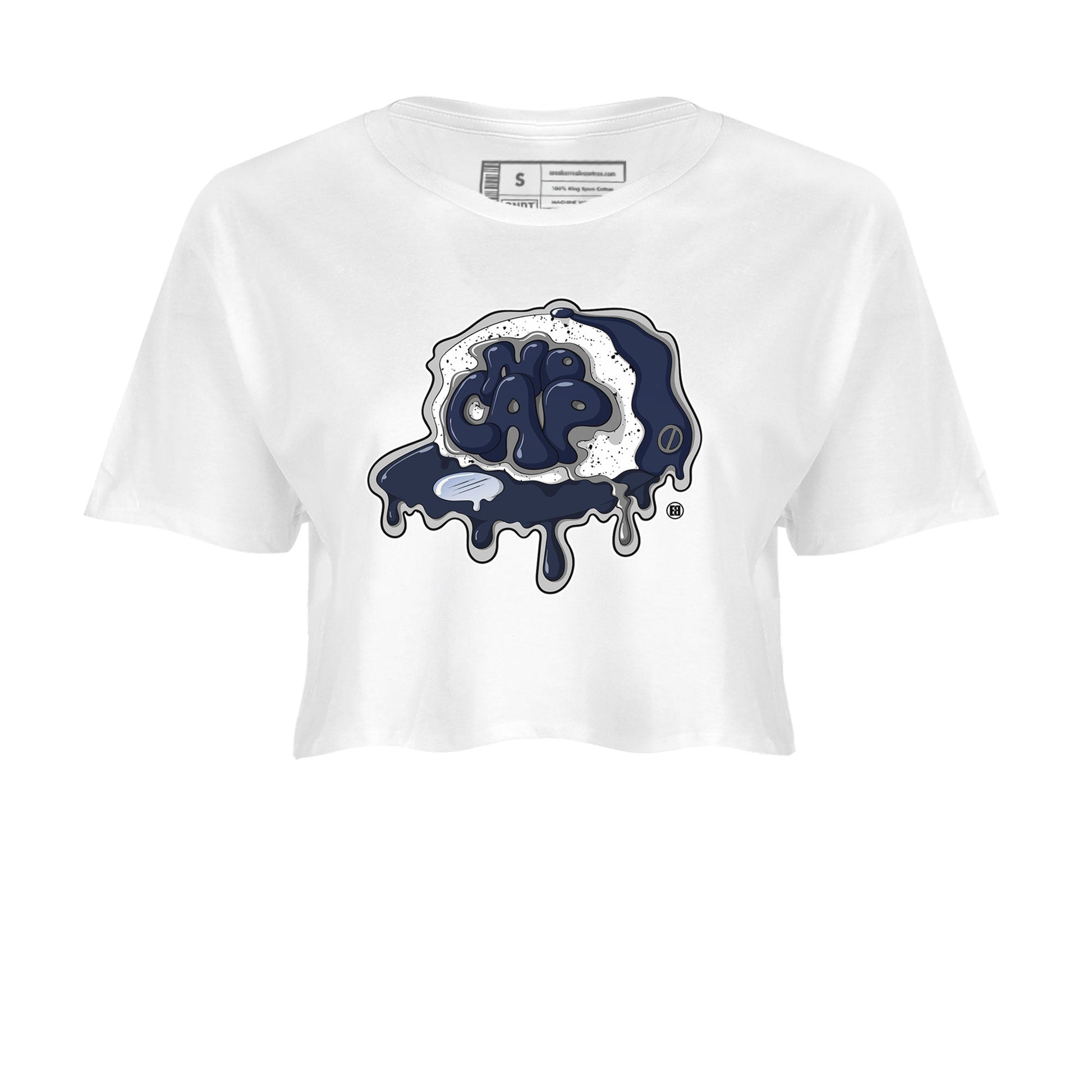 5s Georgetown shirt to match  jordans No Cap sneaker tees Air Jordan 5 Midnight Navy SNRT Sneaker Release Tees White 2 Crop T-Shirt