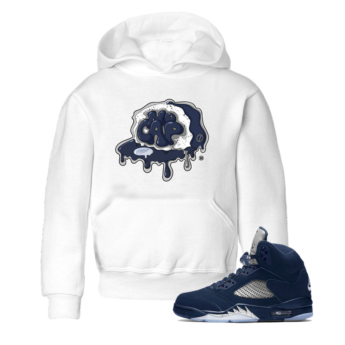 5s Georgetown shirt to match  jordans No Cap sneaker tees Air Jordan 5 Midnight Navy SNRT Sneaker Release Tees Baby Toddler White 1 T-Shirt