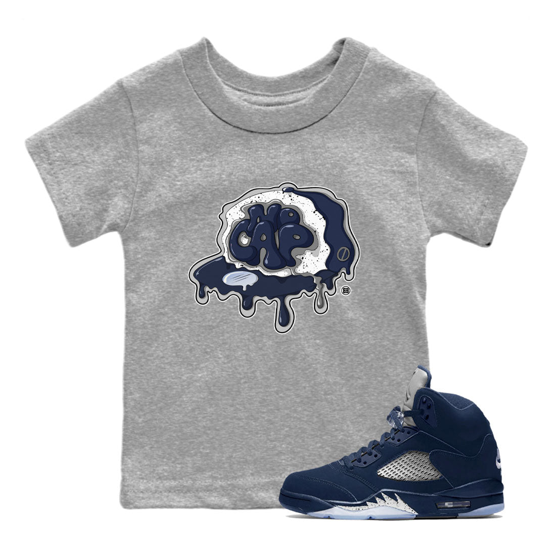 5s Georgetown shirt to match  jordans No Cap sneaker tees Air Jordan 5 Midnight Navy SNRT Sneaker Release Tees Baby Toddler Heather Grey 1 T-Shirt