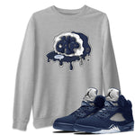 5s Georgetown shirt to match  jordans No Cap sneaker tees Air Jordan 5 Midnight Navy SNRT Sneaker Release Tees Unisex Heather Grey 1 T-Shirt