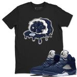 5s Georgetown shirt to match  jordans No Cap sneaker tees Air Jordan 5 Midnight Navy SNRT Sneaker Release Tees Unisex Black 1 T-Shirt
