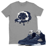 5s Georgetown shirt to match  jordans No Cap sneaker tees Air Jordan 5 Midnight Navy SNRT Sneaker Release Tees Unisex Heather Grey 1 T-Shirt
