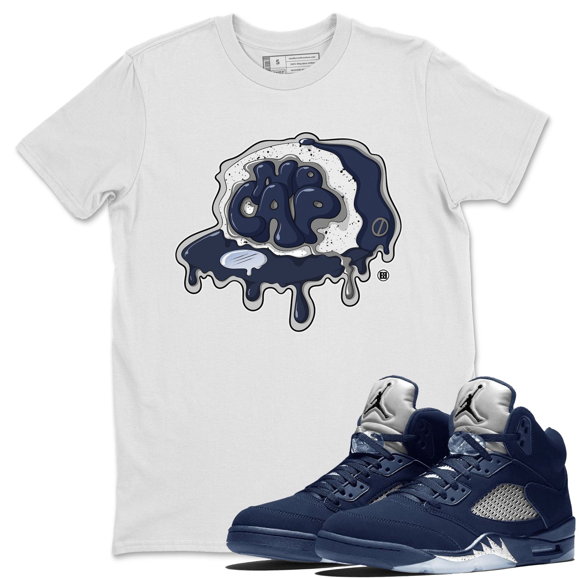 5s Georgetown shirt to match  jordans No Cap sneaker tees Air Jordan 5 Midnight Navy SNRT Sneaker Release Tees Unisex White 1 T-Shirt