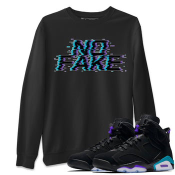Jordan 6 Retro Aqua shirt to match jordans No Fake Glitch sneaker tees Air Jordan 6 Aqua SNRT Sneaker Release Tees Unisex Black 1 T-Shirt